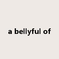 a bellyful of是什么意思
