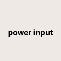 power input是什么意思
