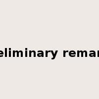 preliminary remarks是什么意思