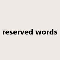 reserved words是什么意思